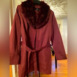 Dennis Basso wine trench coat